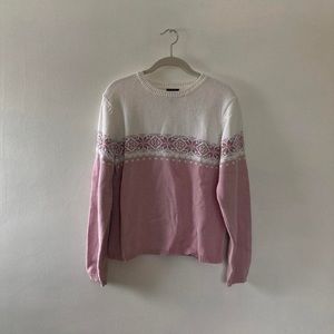 pink and white sweater